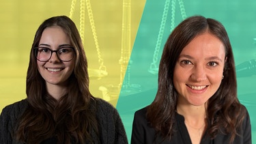 Marlene studiert Recht und Wirtschaft, im Studiengang Bachelor of Laws (LL.B.) und gleichzeitig Jura mit Abschluß Staatsexamen an der Universität in Bayreuth. Christina ist Notarin, seit 1.12.24 mit eigenem Notarssitz.  | Bild: BR: Tim Hanke-Zilles, Artem Beliaikin auf Unsplash; BR: Luisa Marie Roth, picture alliance / Zoonar | alexlmx 