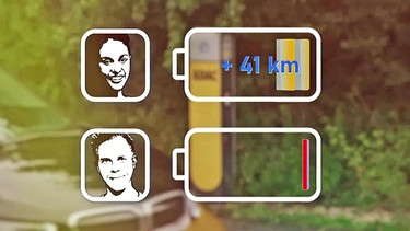 Grafik zur Sendung "Battle E-Mobilität" von Quarks mit Quarks-Reporterin Florene und Quarks-Reporter Daniel. | Bild: WDR