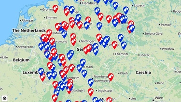 Screenshot Crowd-Science-Aktion des Themenschwerpunkts "#unserWasser" (ARD-Projekt) | Bild: Thunderforest © OpenStreetMap/SWR