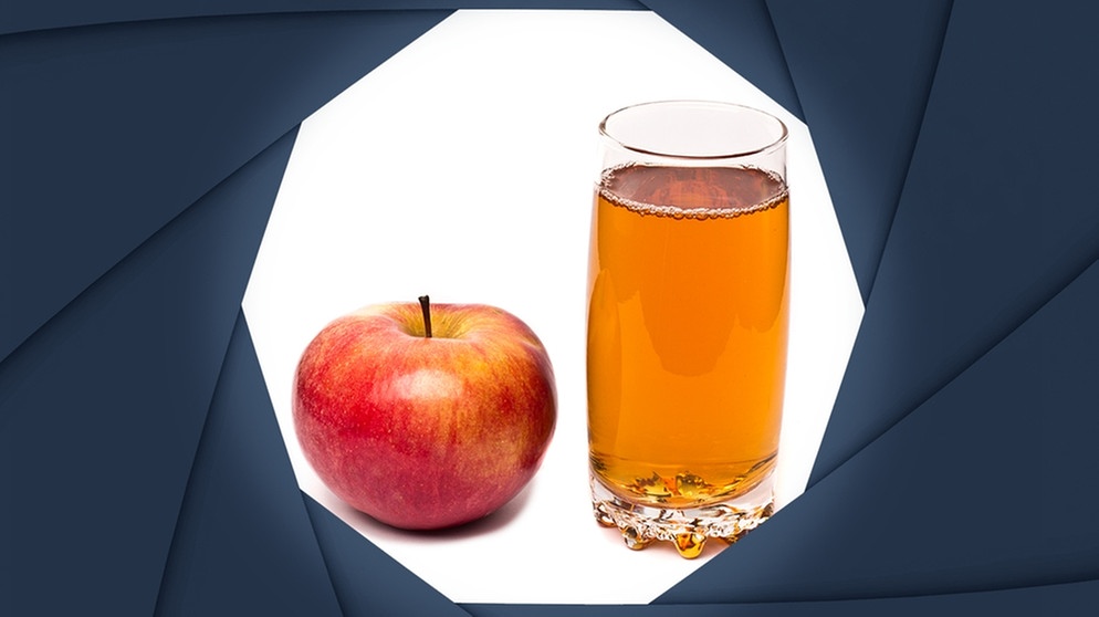 Symbolbild: Blick durch eine Kameralinse auf einen Apfel und ein Glas Apfelsaft. Äpfel sind gesund, kalorienarm und lecker. Am 11. Januar ist Tag des deutschen Apfels. Welche gesunden Inhaltsstoffe in der beliebtesten Frucht Deutschlands stecken, erfahrt ihr hier. Und wir erklären euch, warum der Apfel eine Symbolkraft hat. | Bild: colourbox.com; Montage: BR Symbolbild: Blick durch eine Kameralinse auf einen Apfel und ein Glas Apfelsaft. Äpfel sind gesund, kalorienarm und lecker. Am 11. Januar ist Tag des deutschen Apfels. Welche gesunden Inhaltsstoffe in der beliebtesten Frucht Deutschlands stecken, erfahrt ihr hier. Und wir erklären euch, warum der Apfel eine Symbolkraft hat. | Bild: colourbox.com; Montage: BR