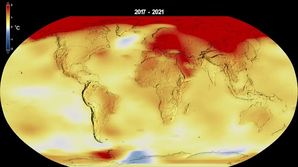 Global Warming from 1880 to 2021 | Bild: NASA Climate Change (via YouTube) Global Warming from 1880 to 2021 | Bild: NASA Climate Change (via YouTube)