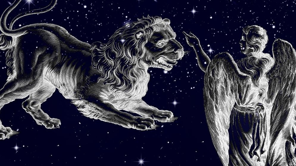 symbolische Darstellung der Sternilder Jungfrau (Virgo) und Löwe (Leo) | Bild: NASA/U.S. Naval Observatory's Library, colourbox.com